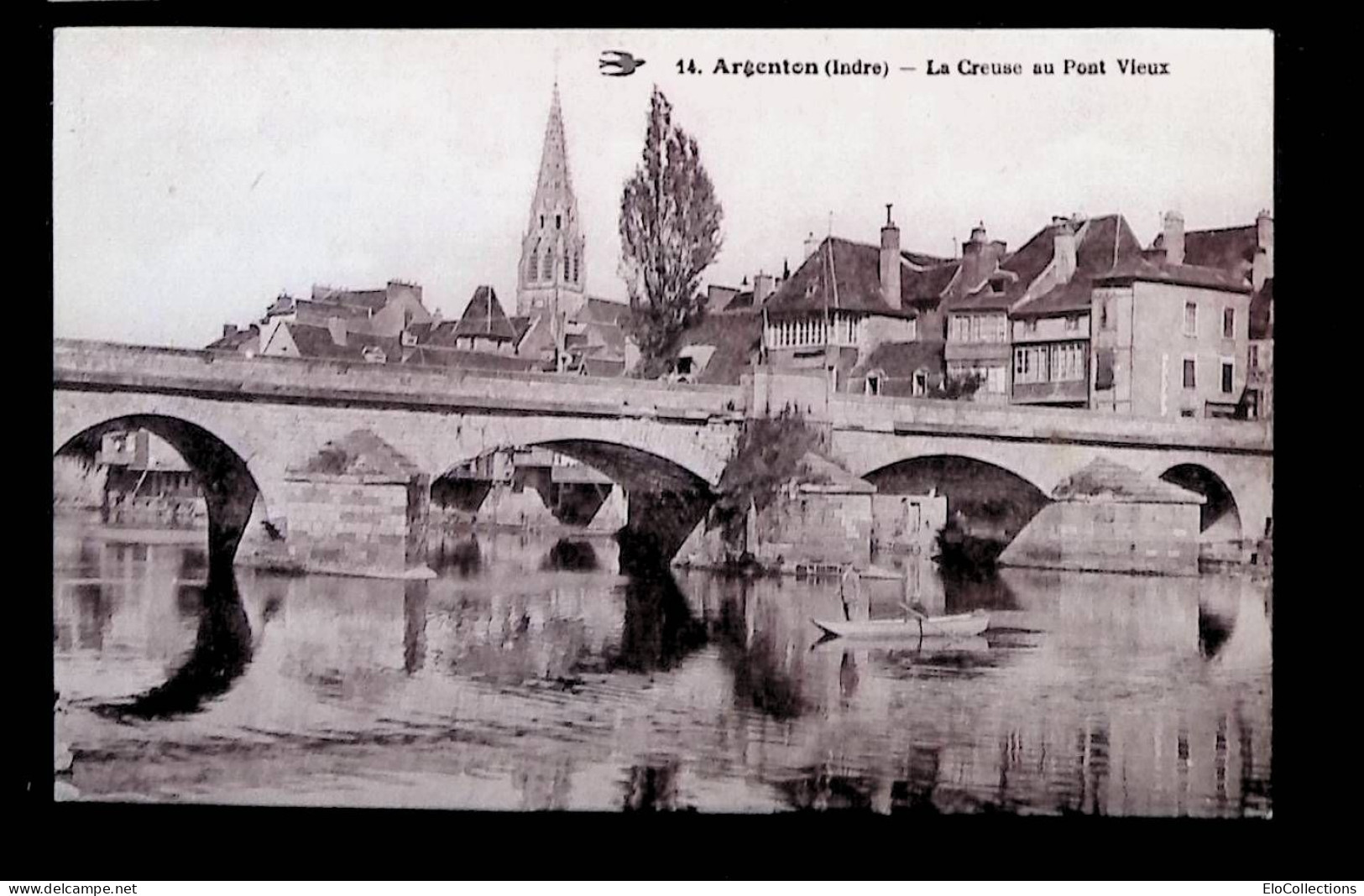 Cp, 36, Argenton, La Creuse Au Pont Vieux, Voyagée 1933 - Other & Unclassified