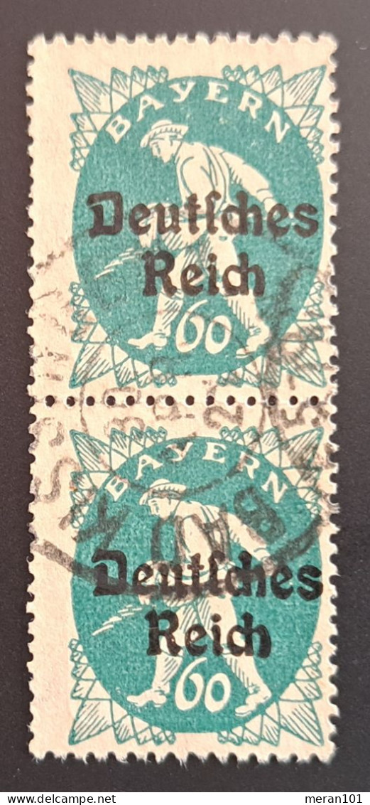 Deutsches Reich 1920, Paar Mi 126 Plattenfehler VII, Gestempelt, Geprüft - Used Stamps