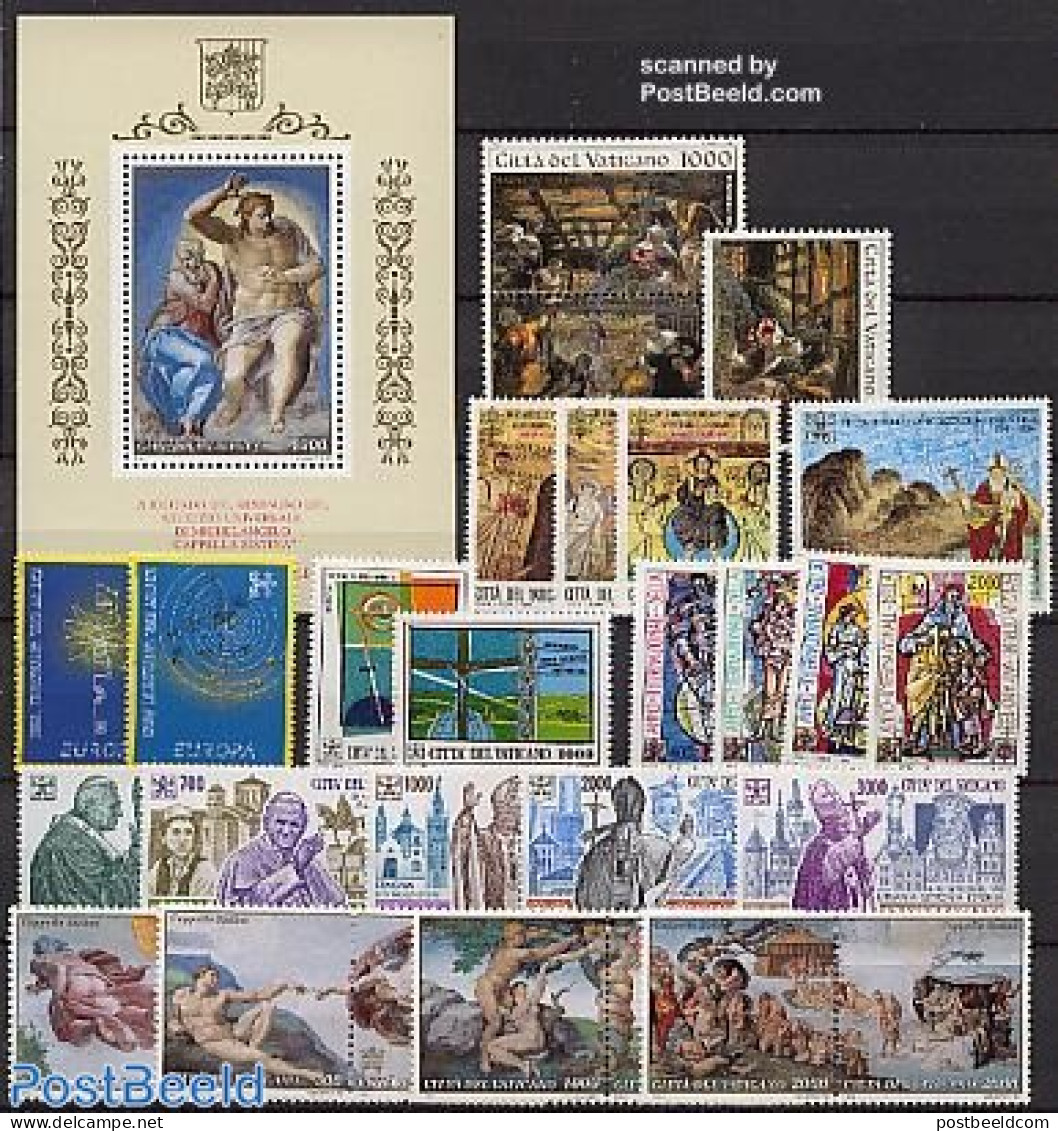 Vatican 1994 Year Set 1994 (28v+1s/s), Mint NH - Unused Stamps