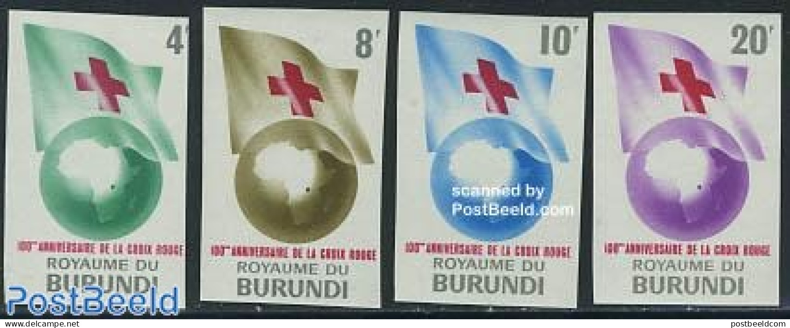 Burundi 1963 Red Cross 4v Imperforated, Mint NH, Health - Red Cross - Rotes Kreuz