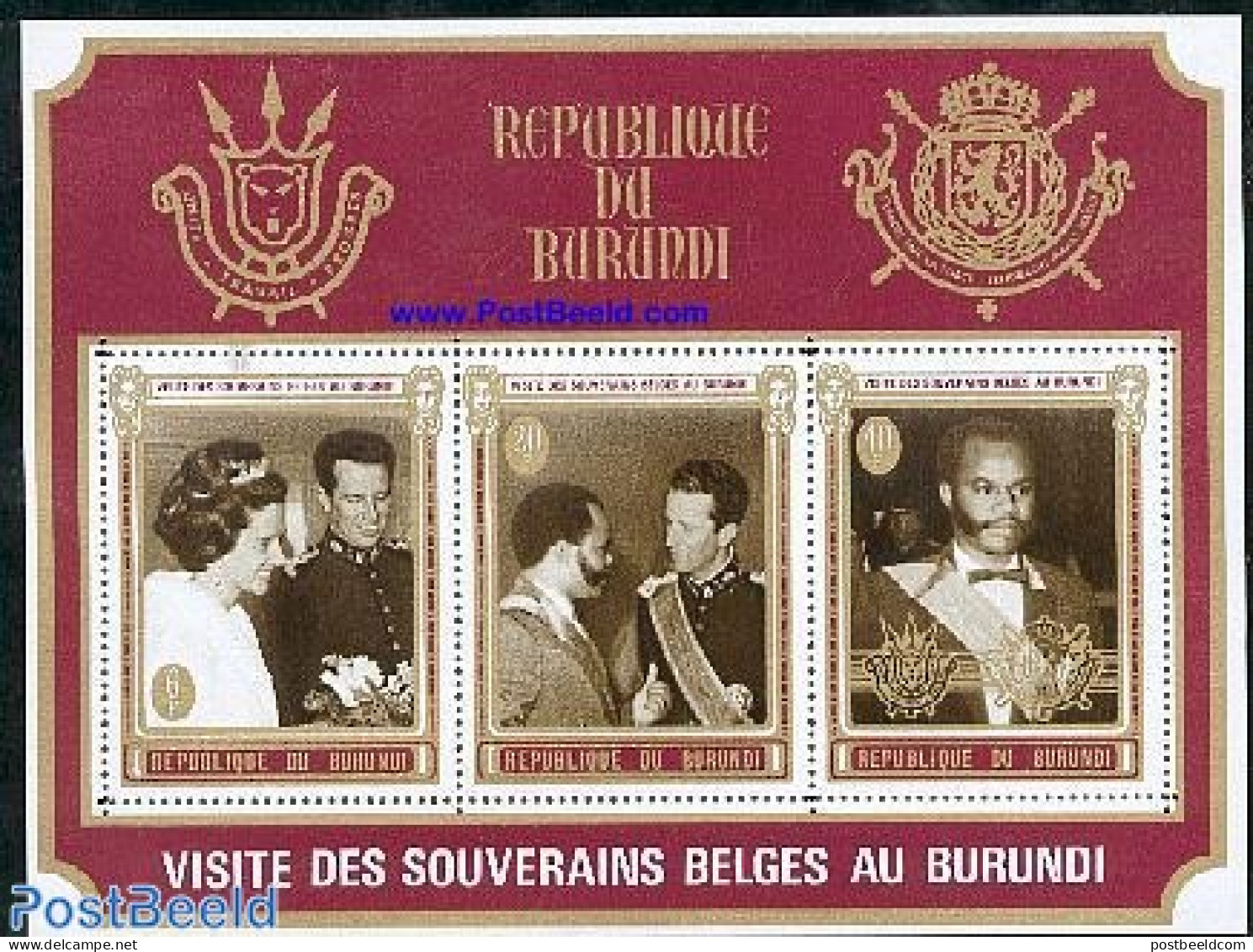 Burundi 1970 Belgian Royal Visit S/s, Mint NH, History - Kings & Queens (Royalty) - Königshäuser, Adel