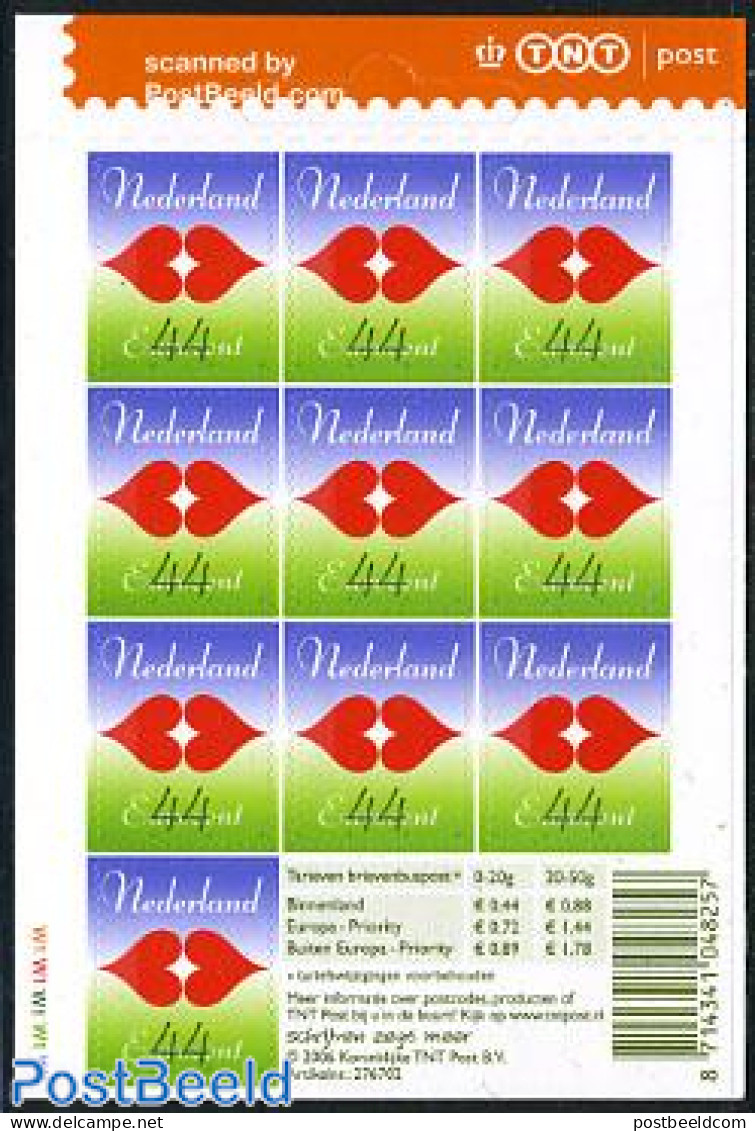 Netherlands 2006 Love Stamp Sheet Of 10 Stamps S-a, Mint NH - Unused Stamps