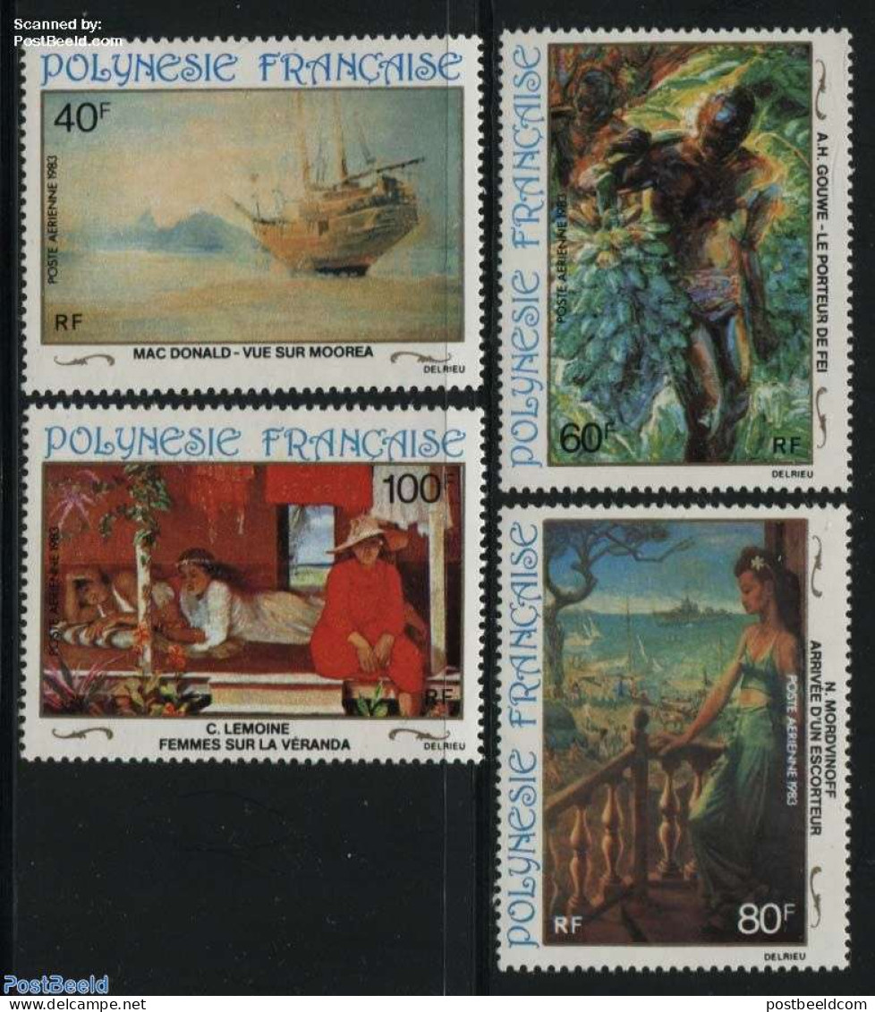 French Polynesia 1983 Paintings 4v, Mint NH, Transport - Ships And Boats - Art - Modern Art (1850-present) - Paintings - Ongebruikt