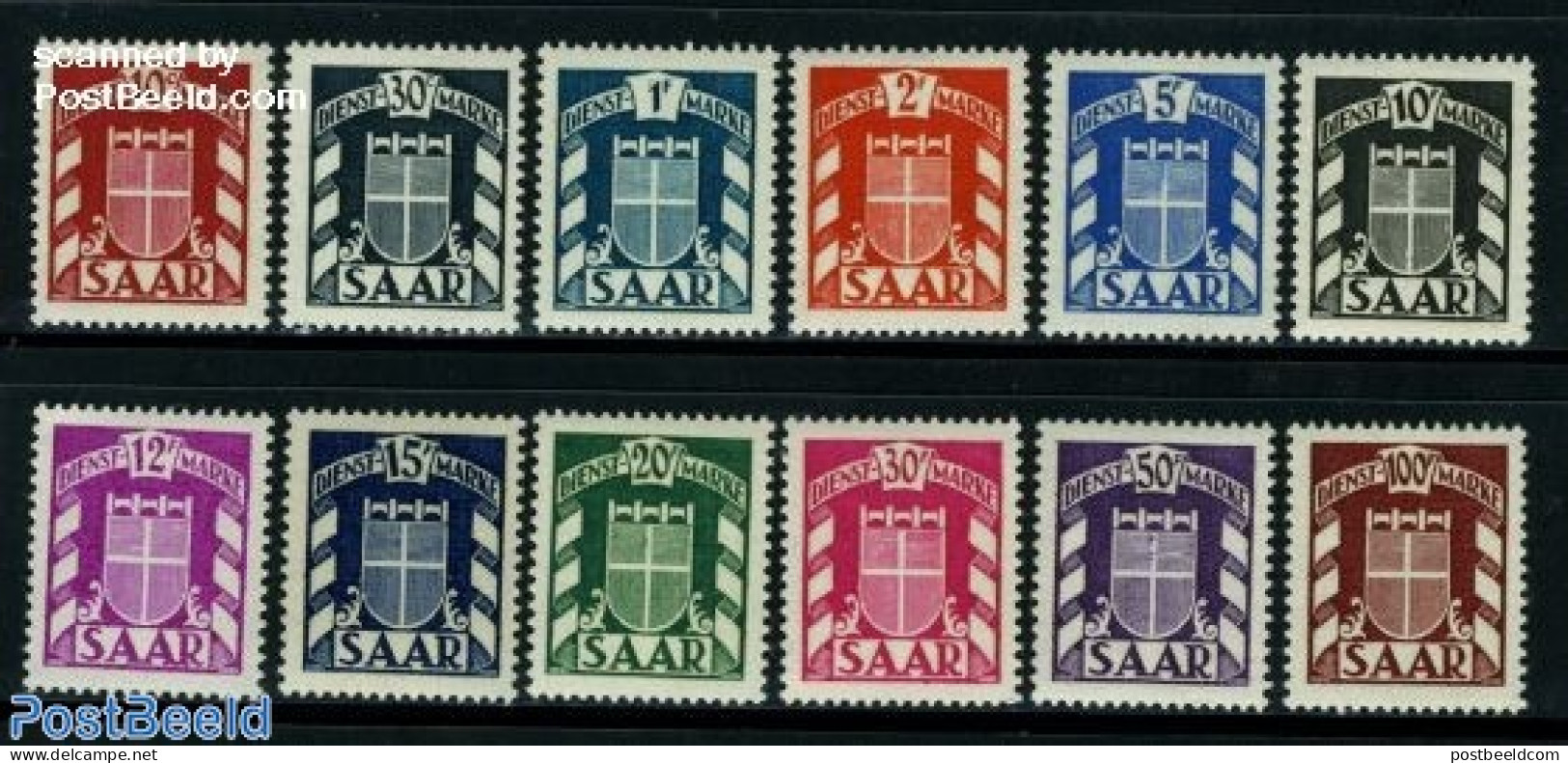 Germany, Saar 1949 On Service 12v, Mint NH, History - Coat Of Arms - Other & Unclassified