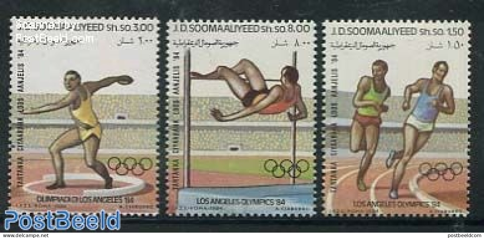 Somalia 1984 Olympic Games Los Angeles 3v, Mint NH, Sport - Athletics - Olympic Games - Leichtathletik