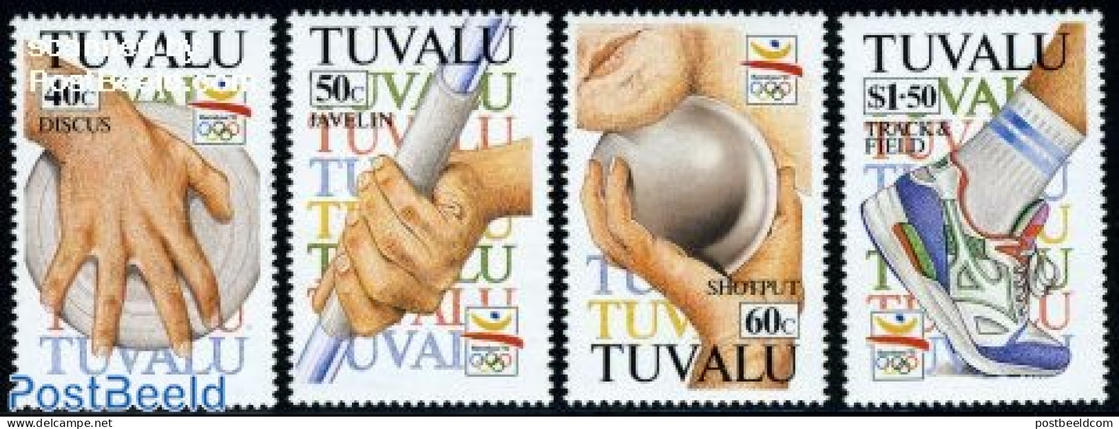 Tuvalu 1992 Olympic Games Barcelona 4v, Mint NH, Sport - Athletics - Olympic Games - Athletics