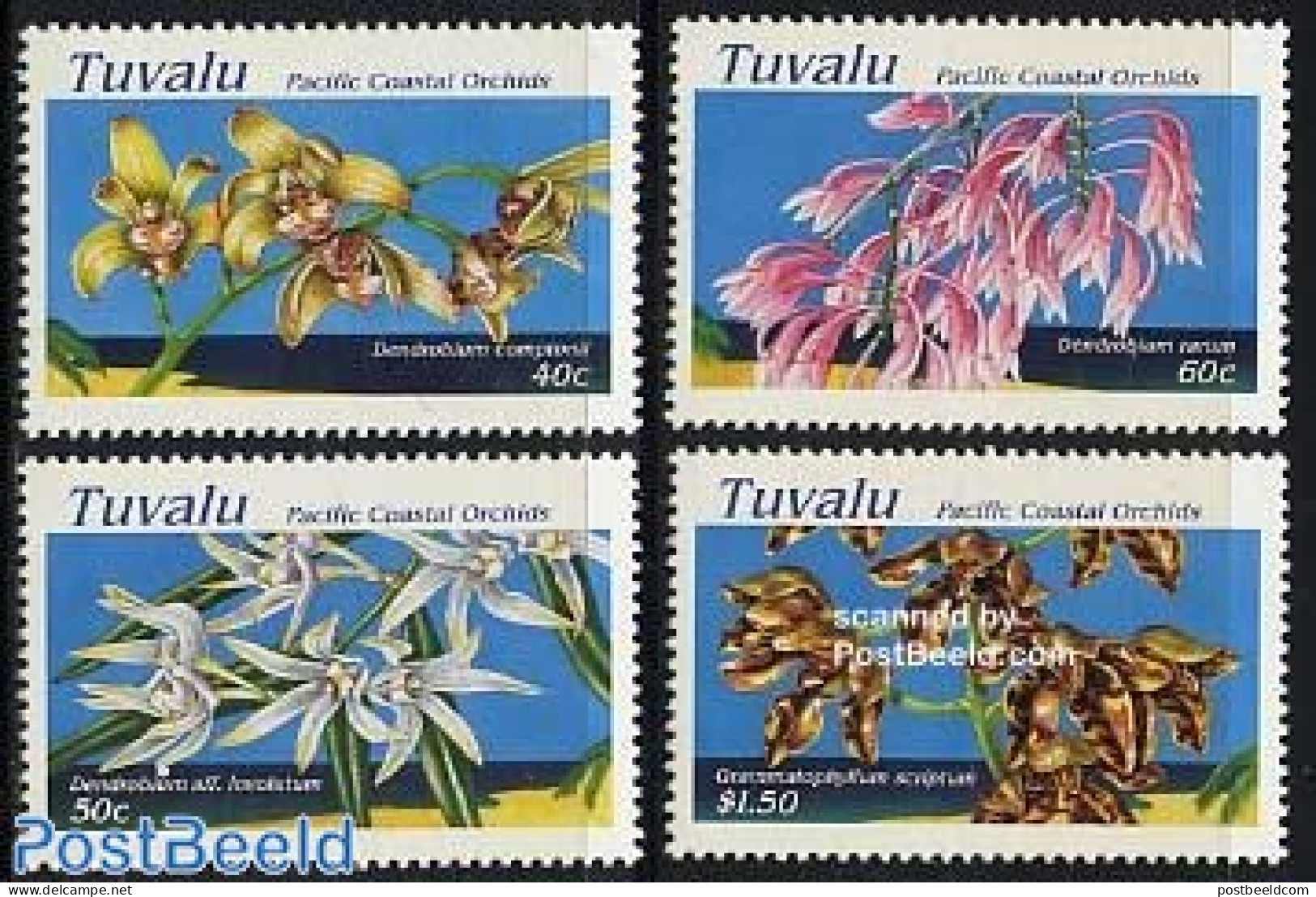 Tuvalu 1995 Orchids 4v, Mint NH, Nature - Flowers & Plants - Orchids - Other & Unclassified