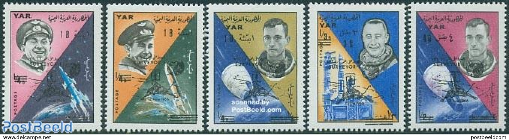 Yemen, Arab Republic 1966 Surveyor 1 5v, Mint NH, Transport - Space Exploration - Other & Unclassified