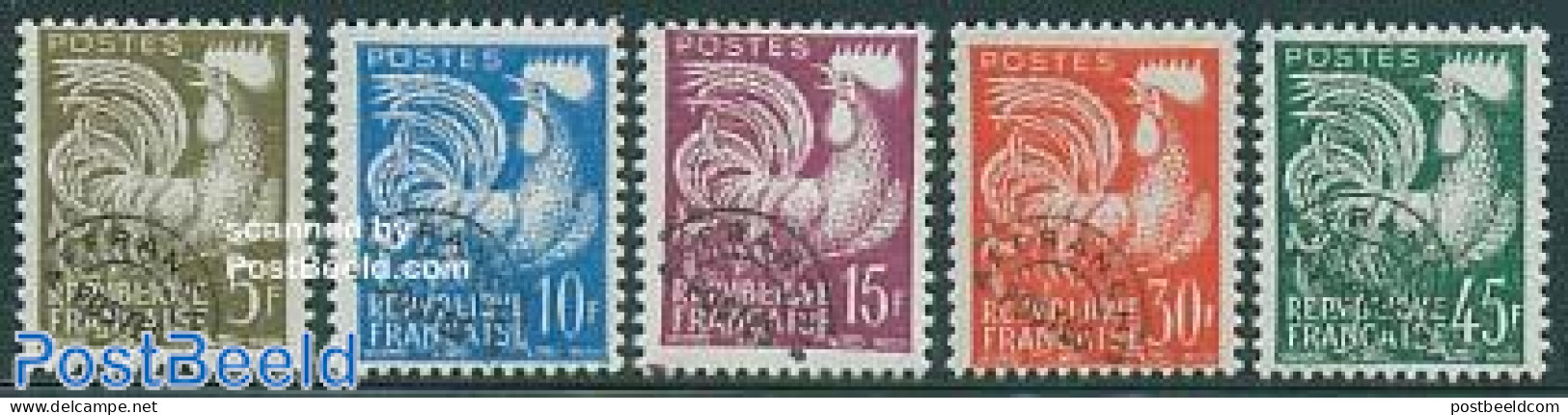 France 1957 Pre Cancels 5v, Mint NH, Nature - Poultry - Ongebruikt