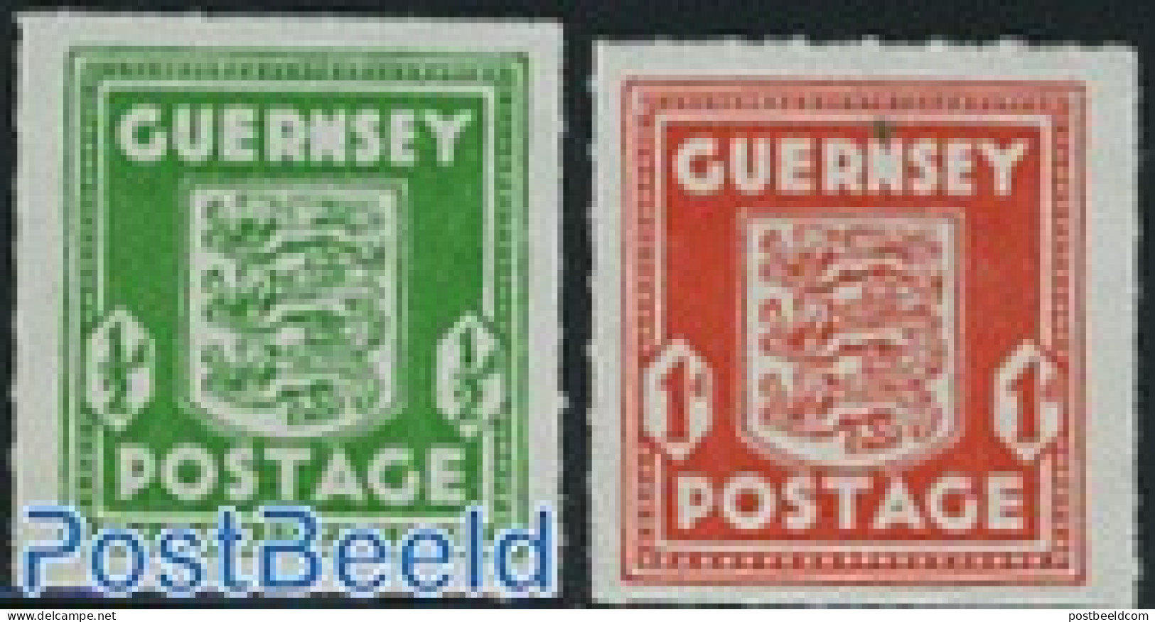 Guernsey 1942 German Occupation 2v, Mint NH, History - Coat Of Arms - German Occupations - Guernsey