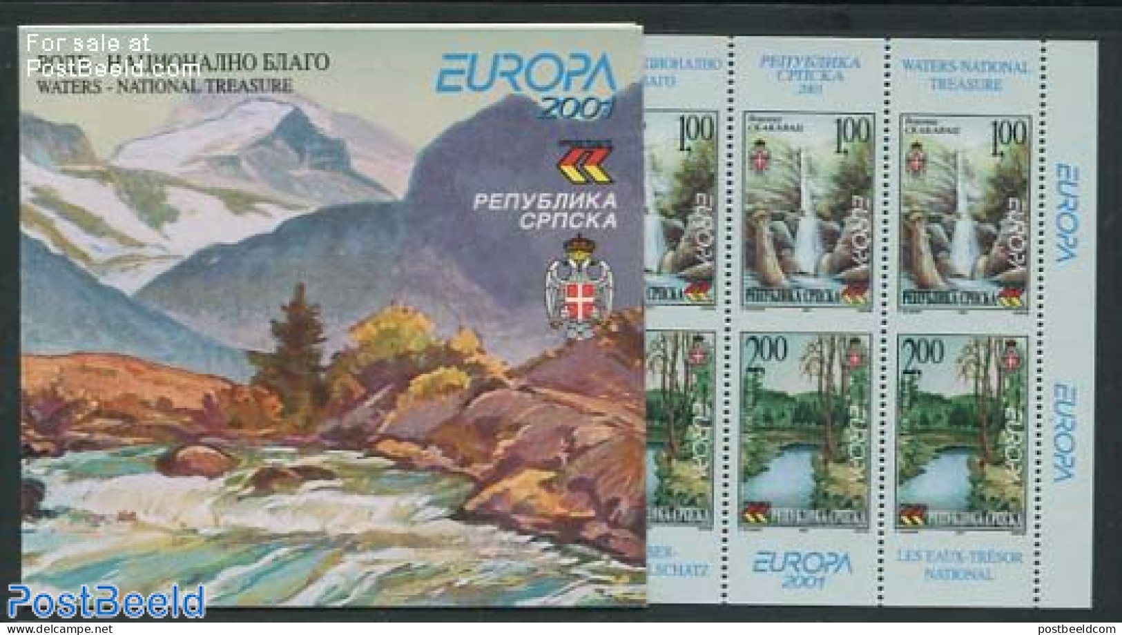 Bosnia Herzegovina - Serbian Adm. 2001 Europa, Water Booklet, Mint NH, History - Nature - Europa (cept) - Water, Dams .. - Non Classés