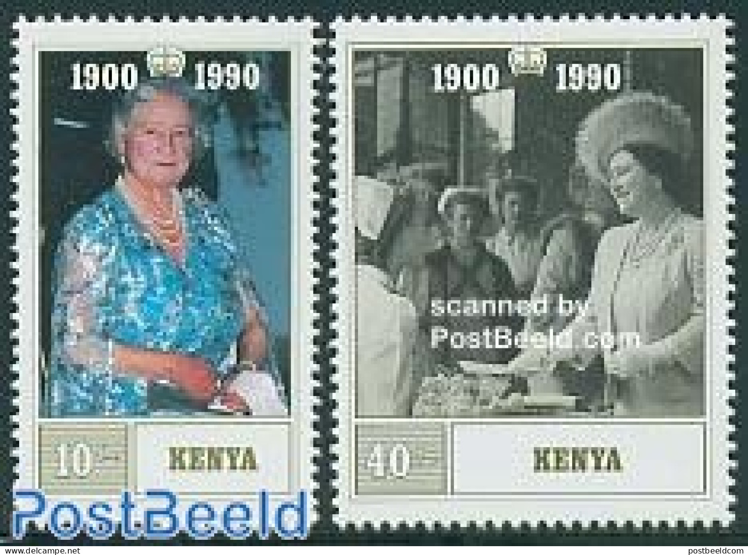 Kenia 1990 Queen Mother 2v, Mint NH, History - Kings & Queens (Royalty) - Familles Royales