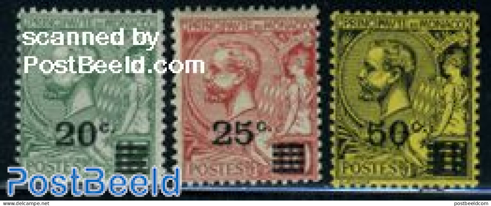 Monaco 1922 Overprints 3v, Unused (hinged) - Unused Stamps