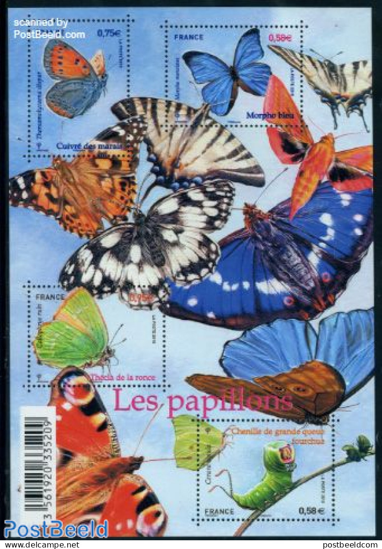 France 2010 Butterflies 4v M/s, Mint NH, Nature - Animals (others & Mixed) - Butterflies - Neufs