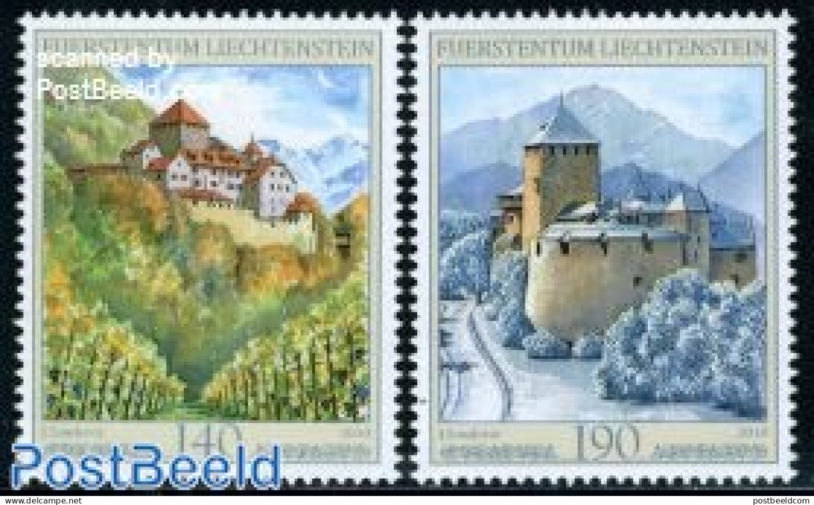 Liechtenstein 2010 Vaduz Castle In Autumn & Winter 2v, Mint NH, Art - Castles & Fortifications - Neufs