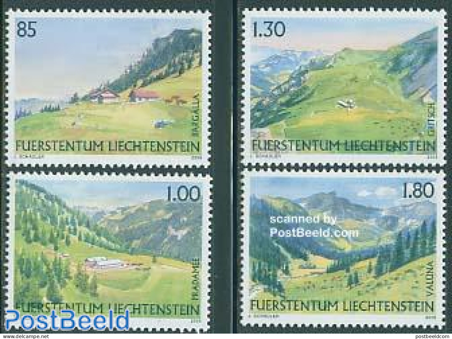 Liechtenstein 2005 Alp Meadows 4v, Mint NH, Sport - Mountains & Mountain Climbing - Nuevos