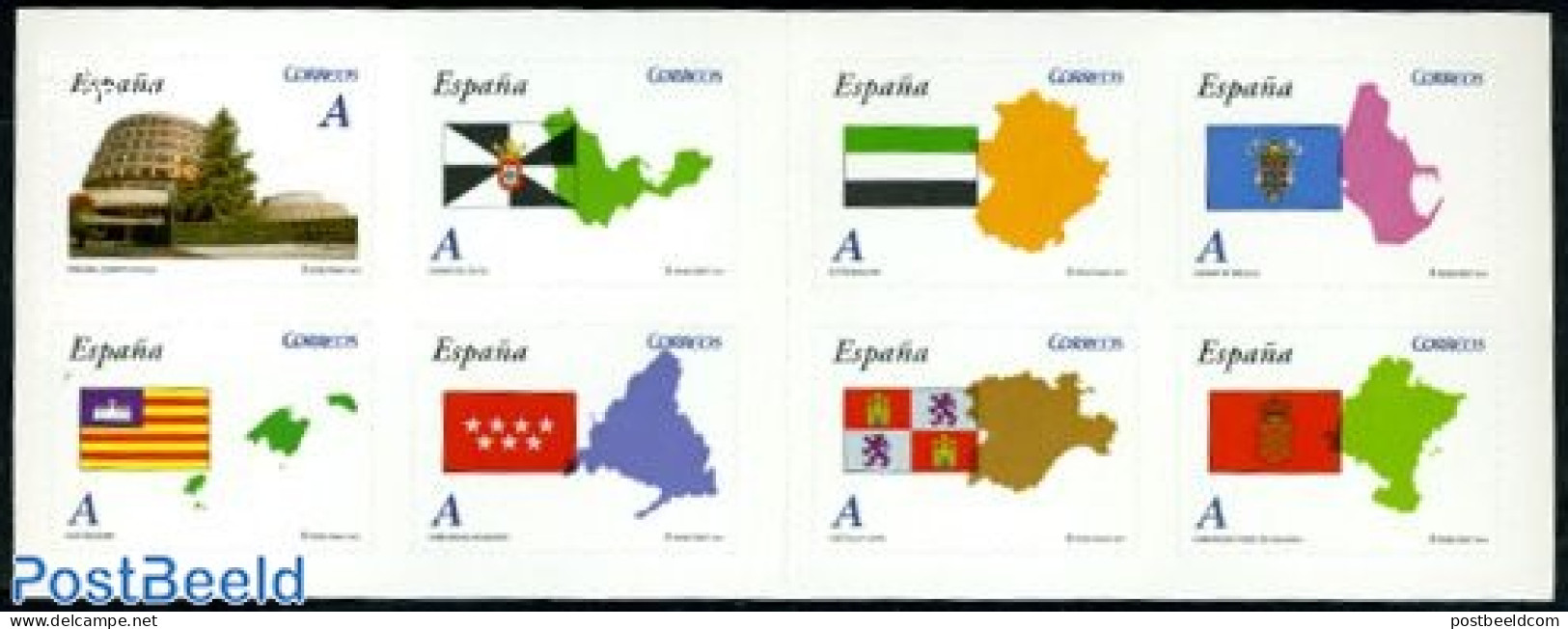 Spain 2011 Autonome Territories 8v In Booklet S-a, Mint NH, History - Various - Flags - Stamp Booklets - Maps - Ungebraucht