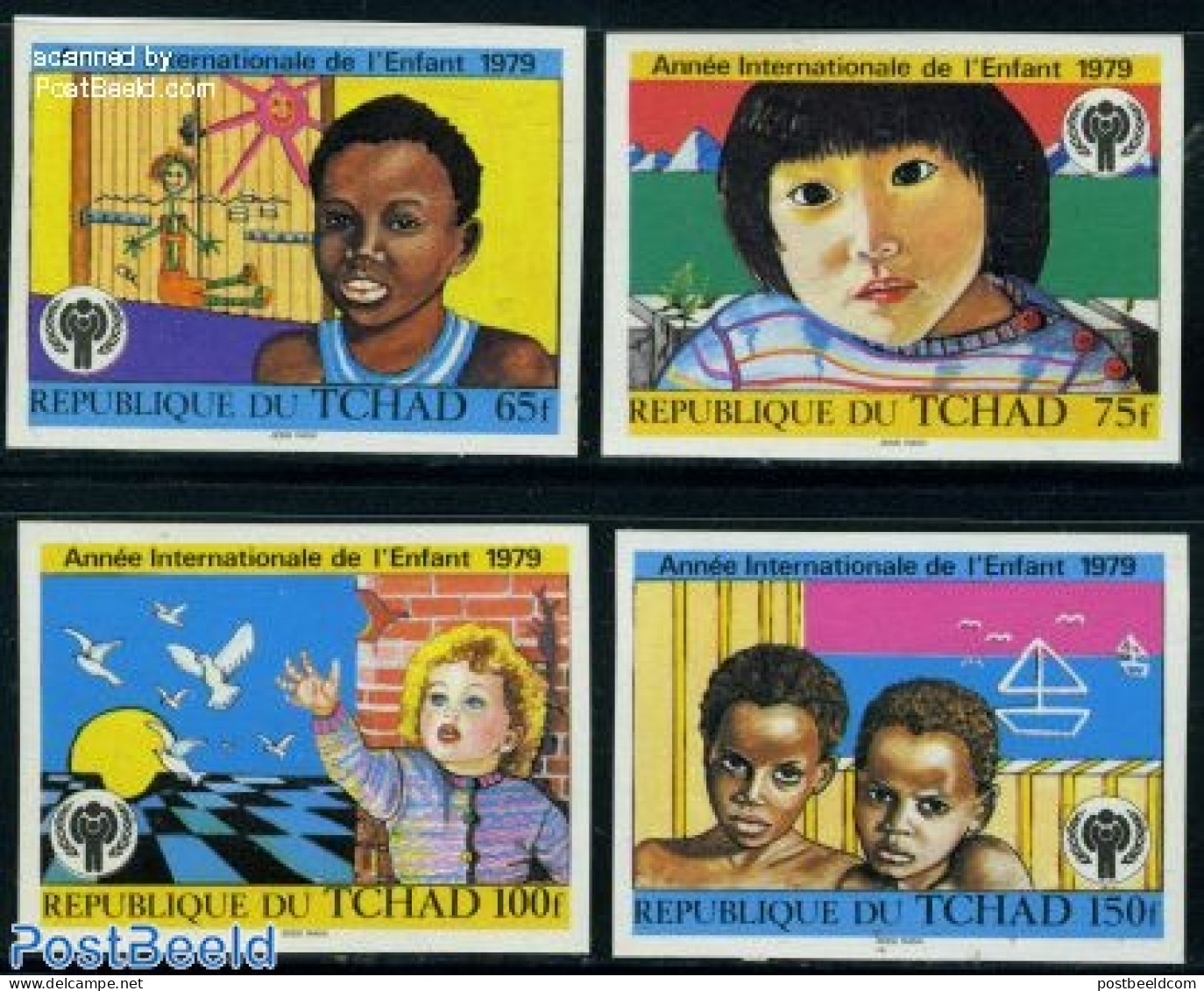 Chad 1979 Int. Year Of The Child 4v Imperforated, Mint NH, Nature - Various - Birds - Year Of The Child 1979 - Pigeons - Other & Unclassified