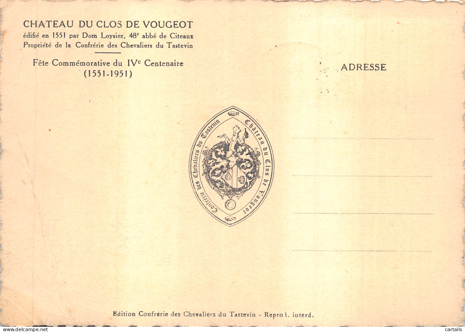 21-VOUGEOT-CHÂTEAU DU CLOS DE VOUGEOT-N 598-A/0267 - Other & Unclassified