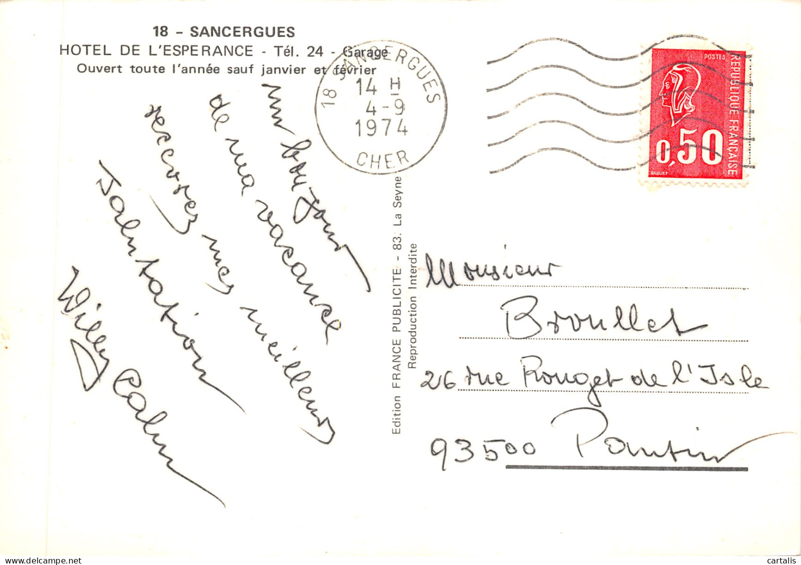 18-SANCERGUES-N 597-D/0151 - Sancergues