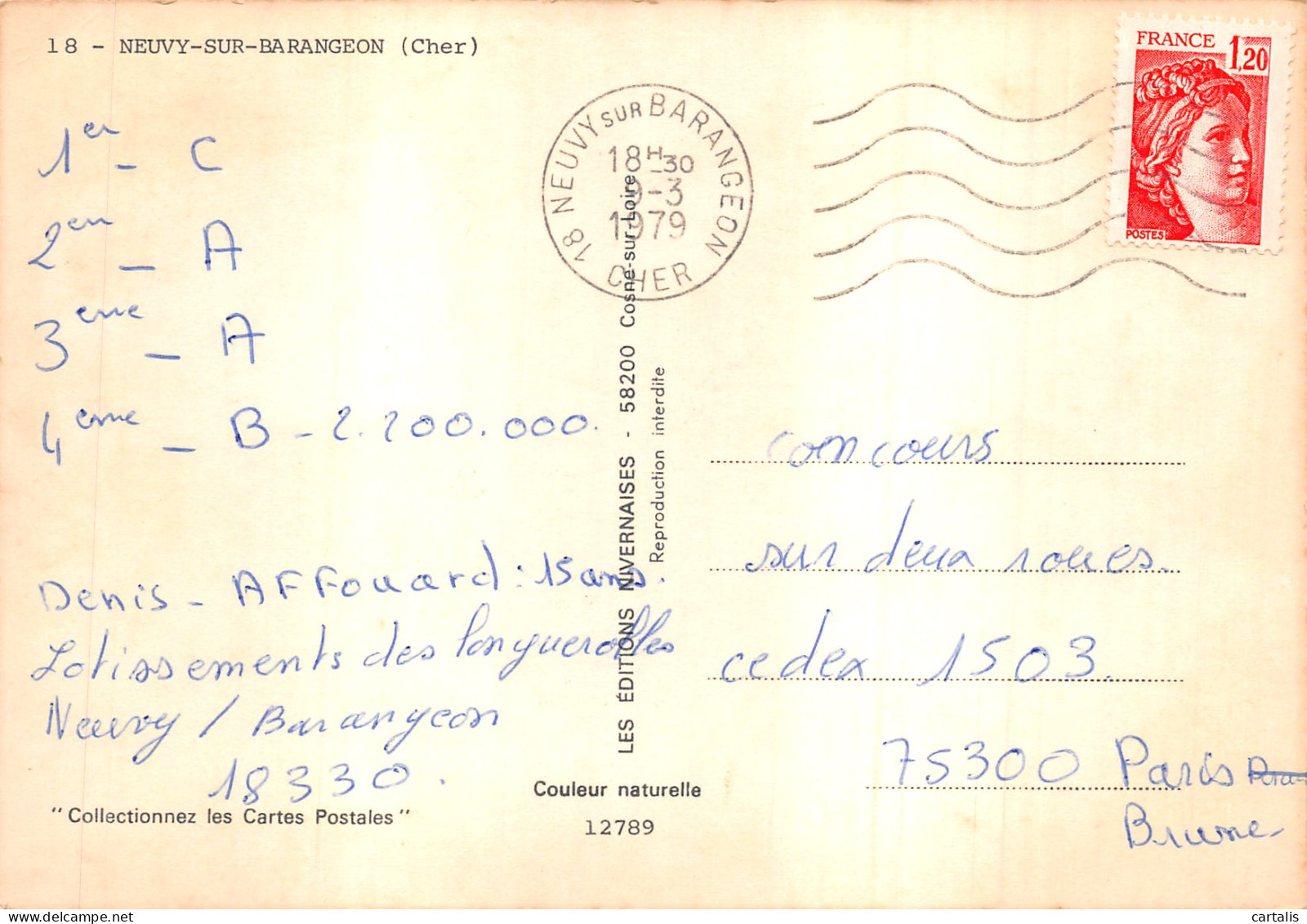 18-NEUVY SUR BARANGEON-N 597-D/0083 - Other & Unclassified