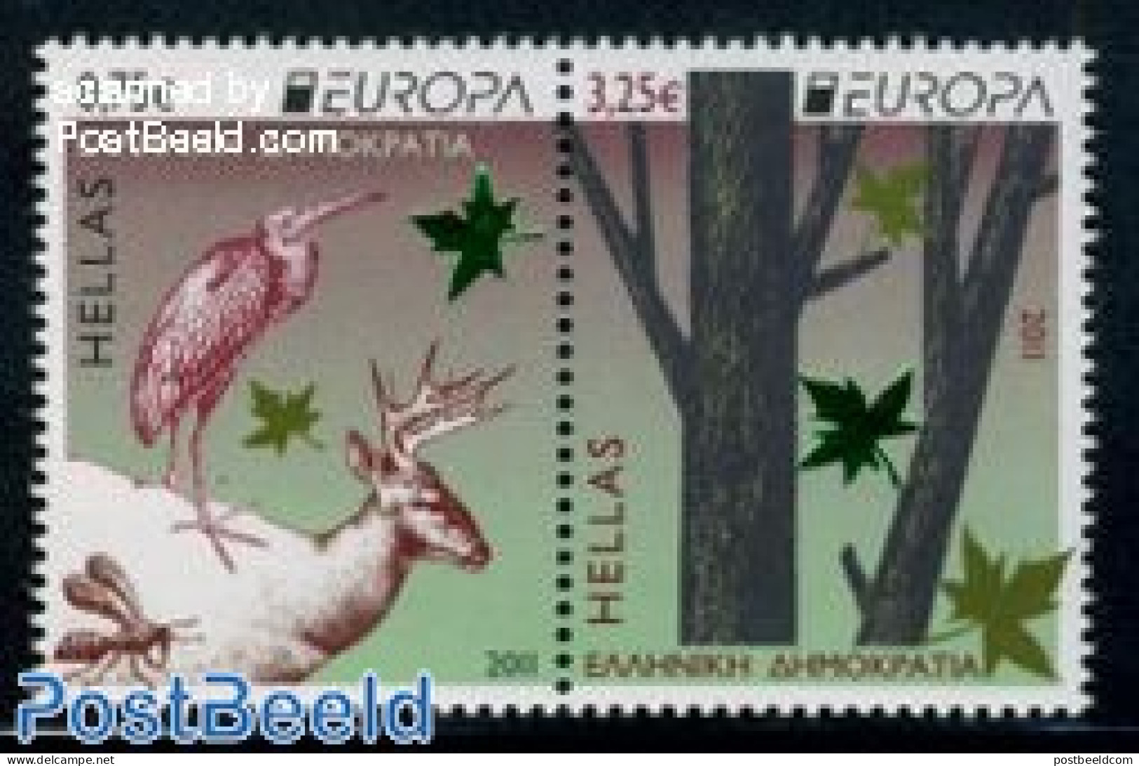 Greece 2011 Europa, Forests 2v [:], Mint NH, History - Nature - Europa (cept) - Animals (others & Mixed) - Birds - Dee.. - Neufs