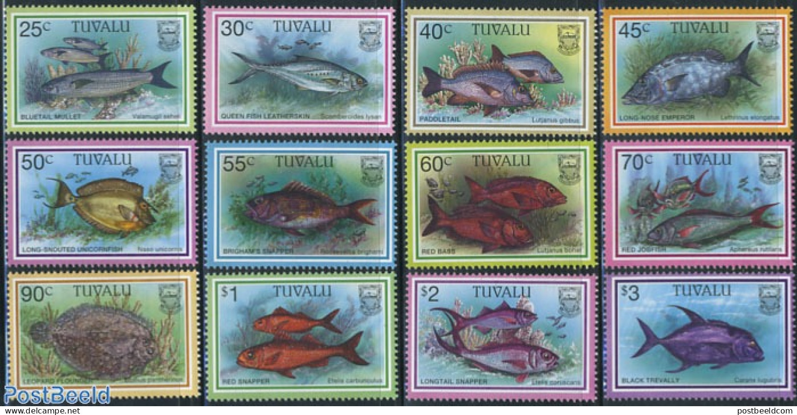 Tuvalu 1997 Definitives, Fish 12v, Mint NH, Nature - Fish - Fishes