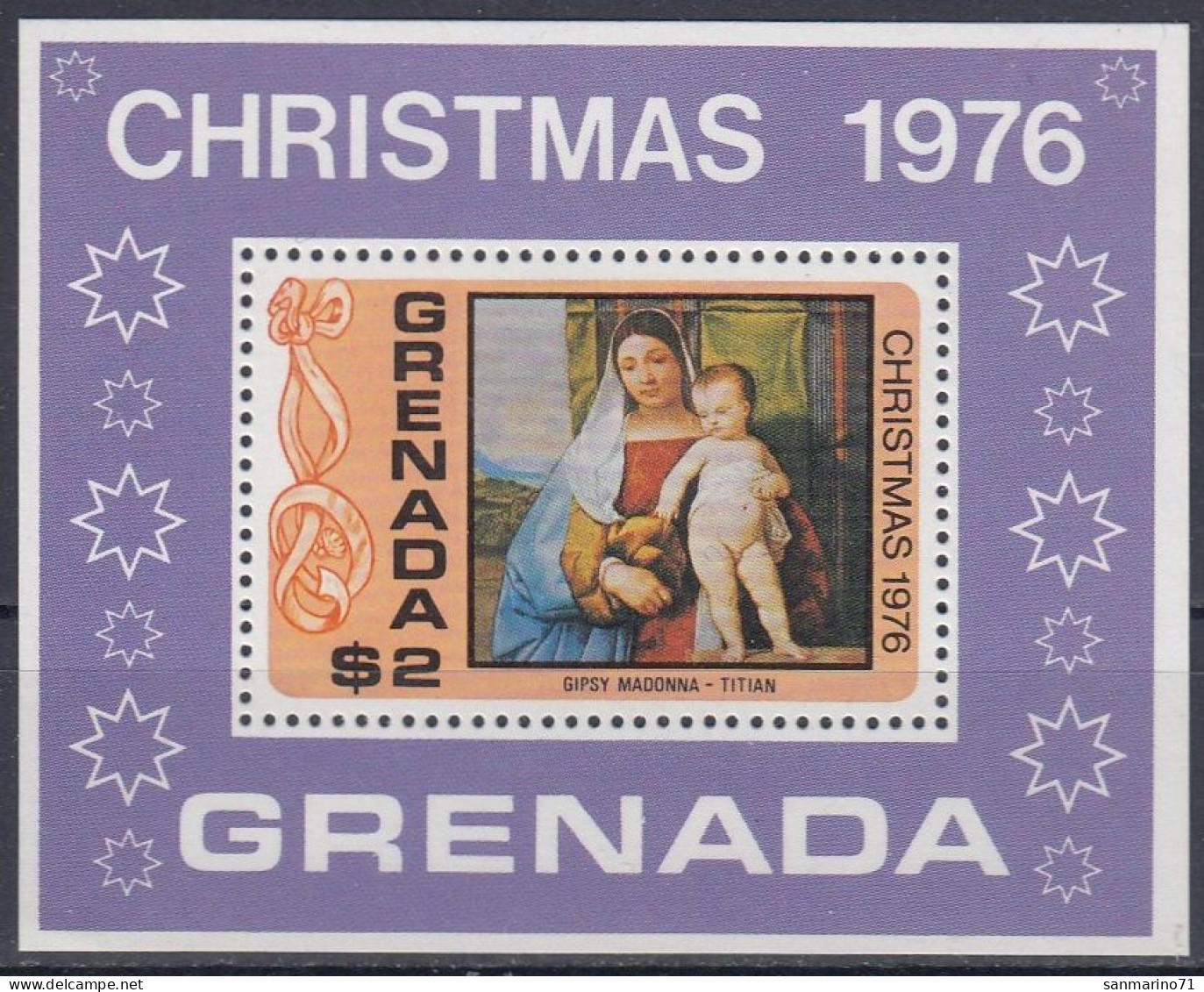 GRENADA Block 61,unused,hinged,Christmas 1976 (*) - Grenade (1974-...)