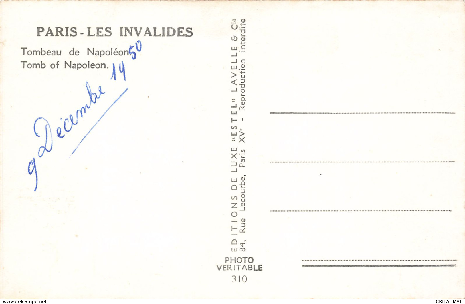 75-PARIS LES INVALIDES-N°T5314-D/0339 - Andere & Zonder Classificatie