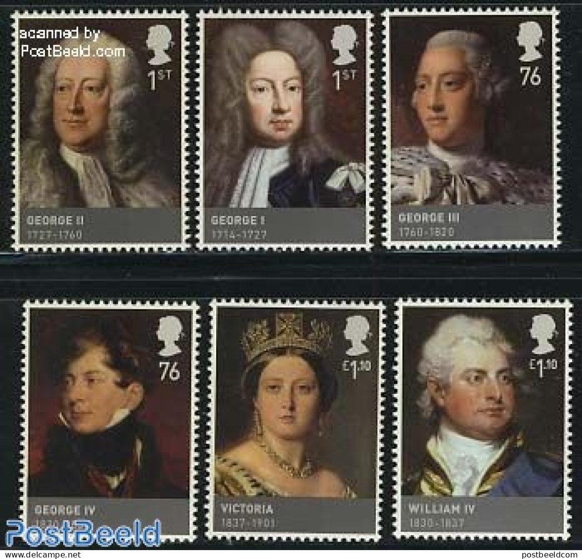 Great Britain 2011 The Age Of The Hanoverians 6v, Mint NH, History - Kings & Queens (Royalty) - Neufs