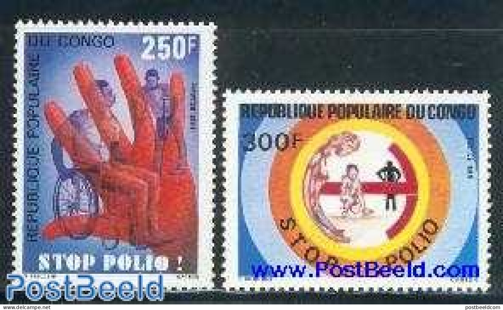 Congo Republic 1984 Stop Polio 2v, Mint NH, Health - Health - Autres & Non Classés