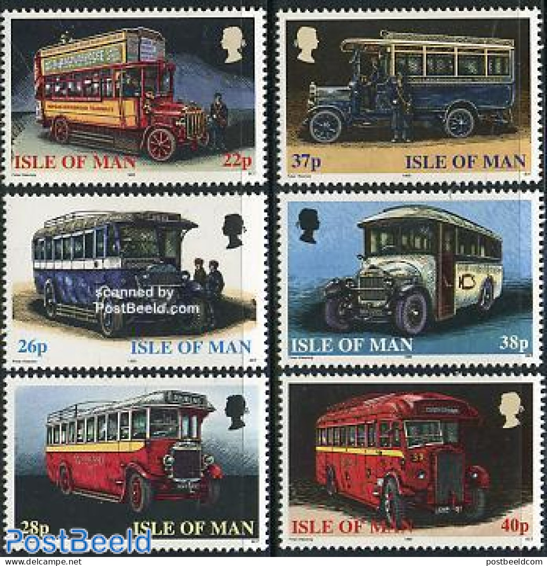 Isle Of Man 1999 Omnibuses 6v, Mint NH, Transport - Automobiles - Auto's