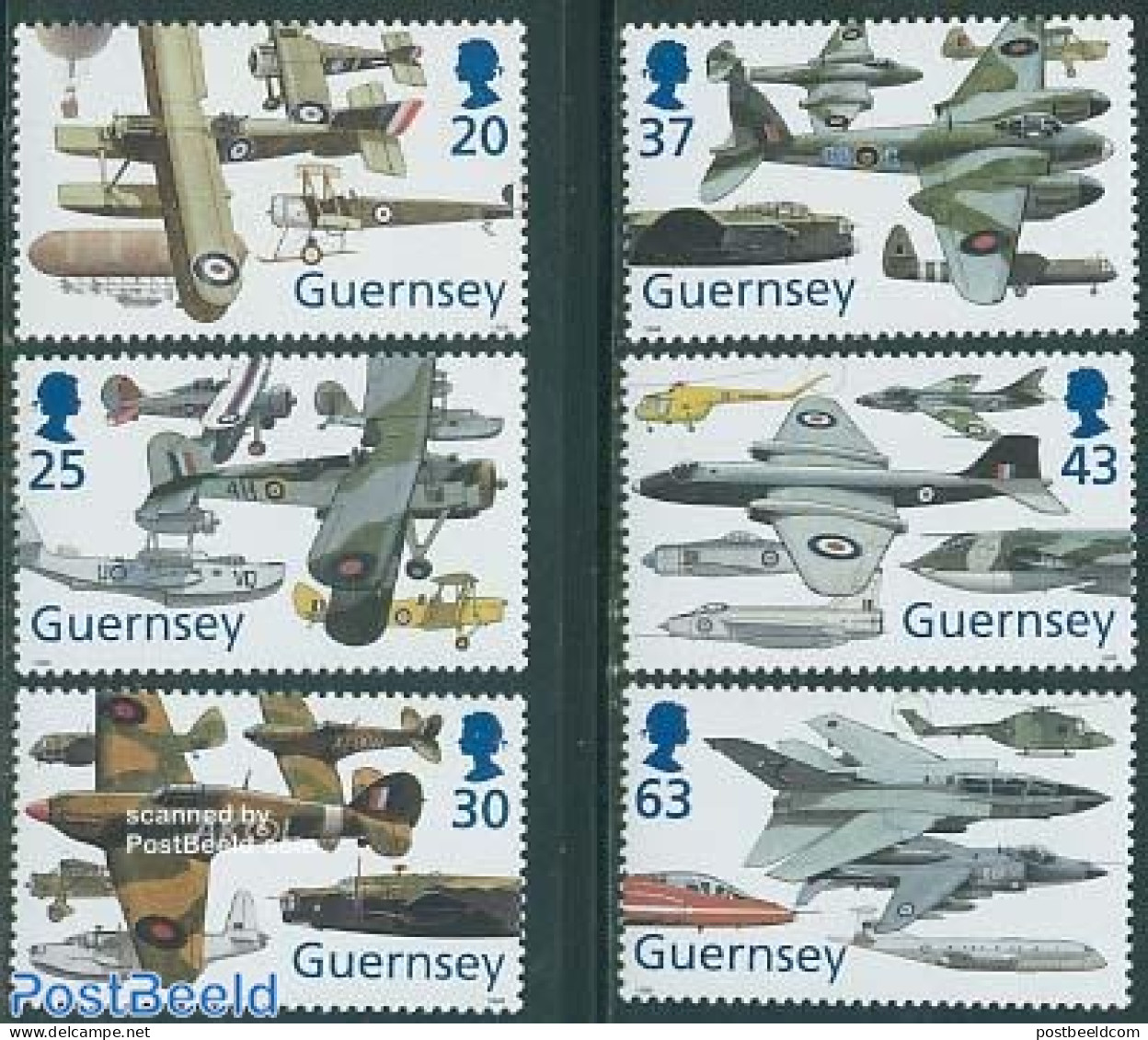 Guernsey 1998 Royal Air Force 6v, Mint NH, Transport - Aircraft & Aviation - Vliegtuigen