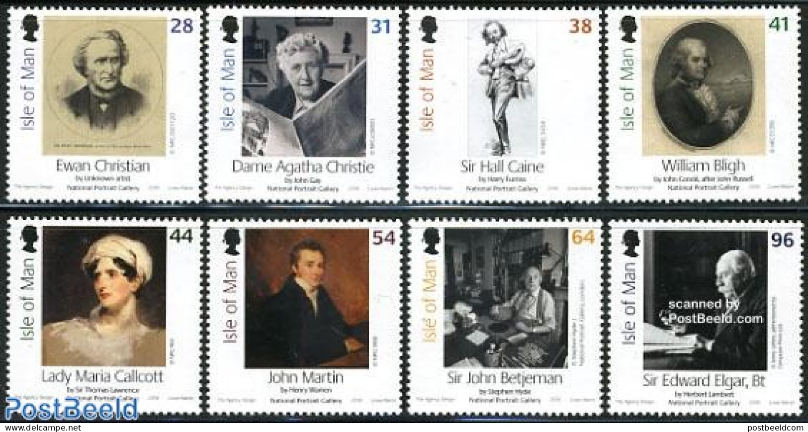 Isle Of Man 2006 National Portrait Gallery 8v, Mint NH, Art - Authors - Paintings - Ecrivains