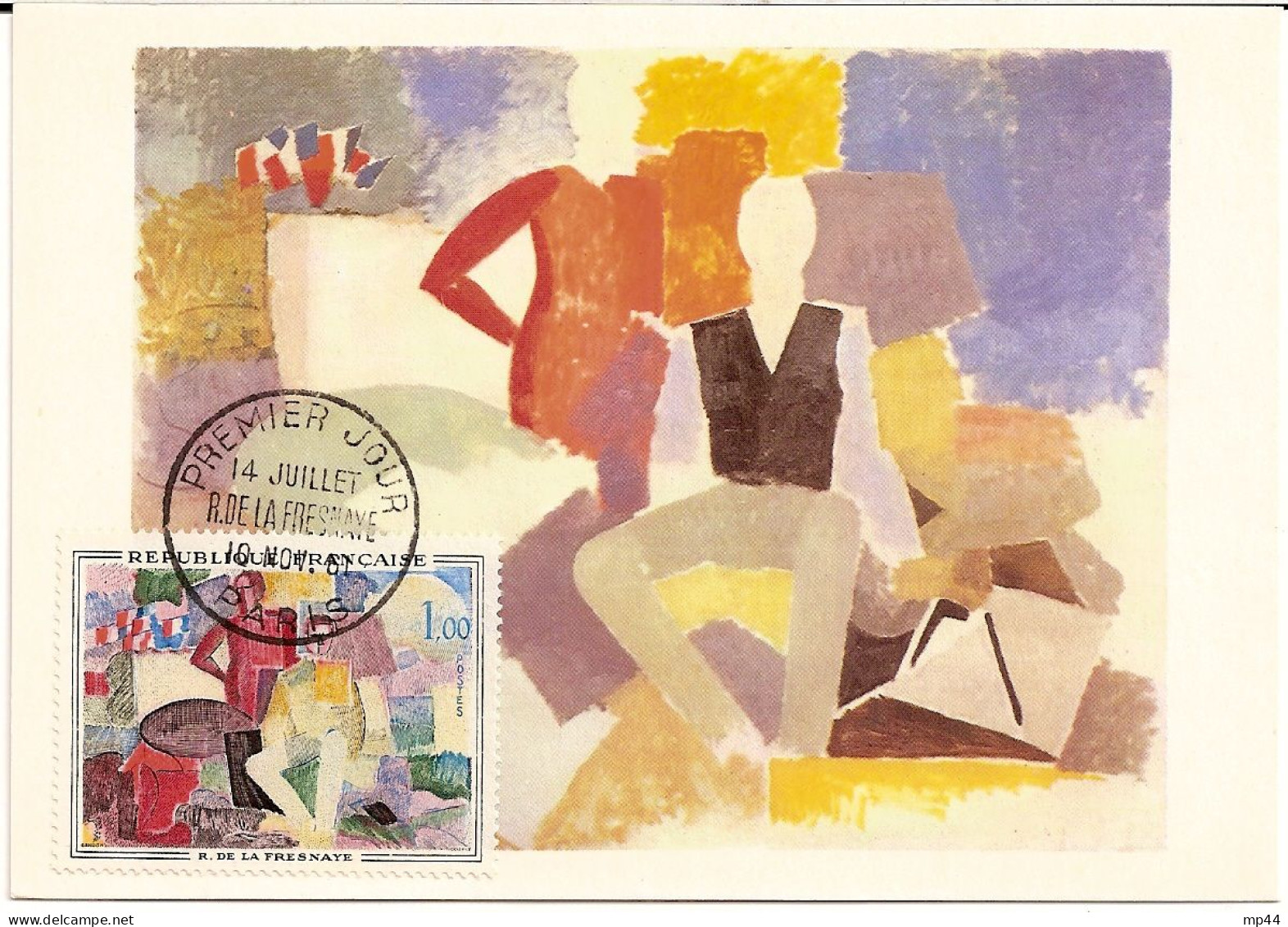 54 --- FDC 1er Jour PARIS R. De La Fresnaye Thème Peinture Cubisme - Commemorative Postmarks