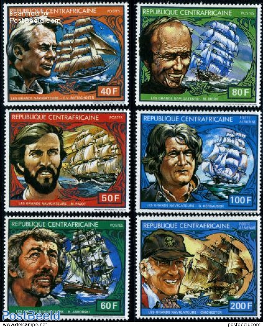 Central Africa 1981 Famous Sailors 6v, Mint NH, Sport - Transport - Sailing - Ships And Boats - Voile