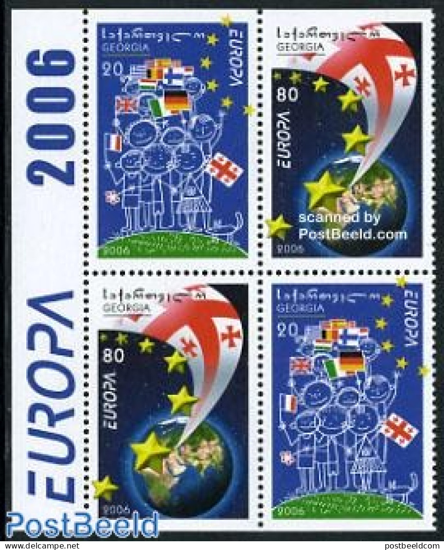 Georgia 2006 Europa Integration 4v From Booklet, Mint NH, History - Various - Europa (cept) - Flags - Globes - Geography