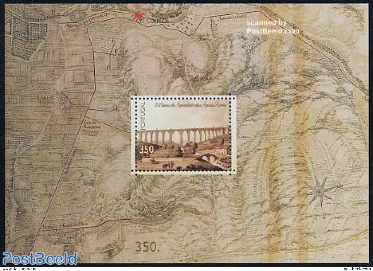 Portugal 1998 Aquaduct S/s, Mint NH, Various - Maps - Art - Bridges And Tunnels - Neufs