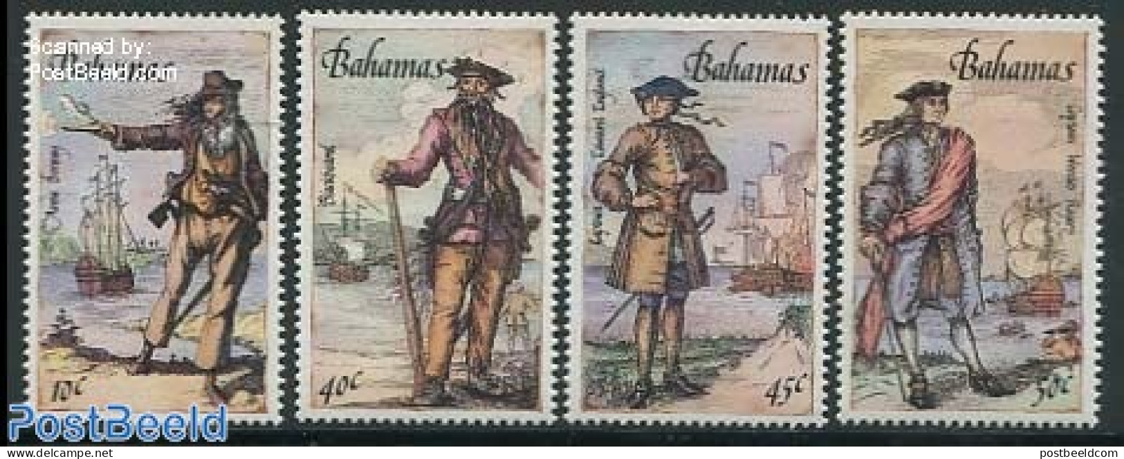 Bahamas 1987 Pirates 4v, Mint NH, Transport - Ships And Boats - Art - Paintings - Ships