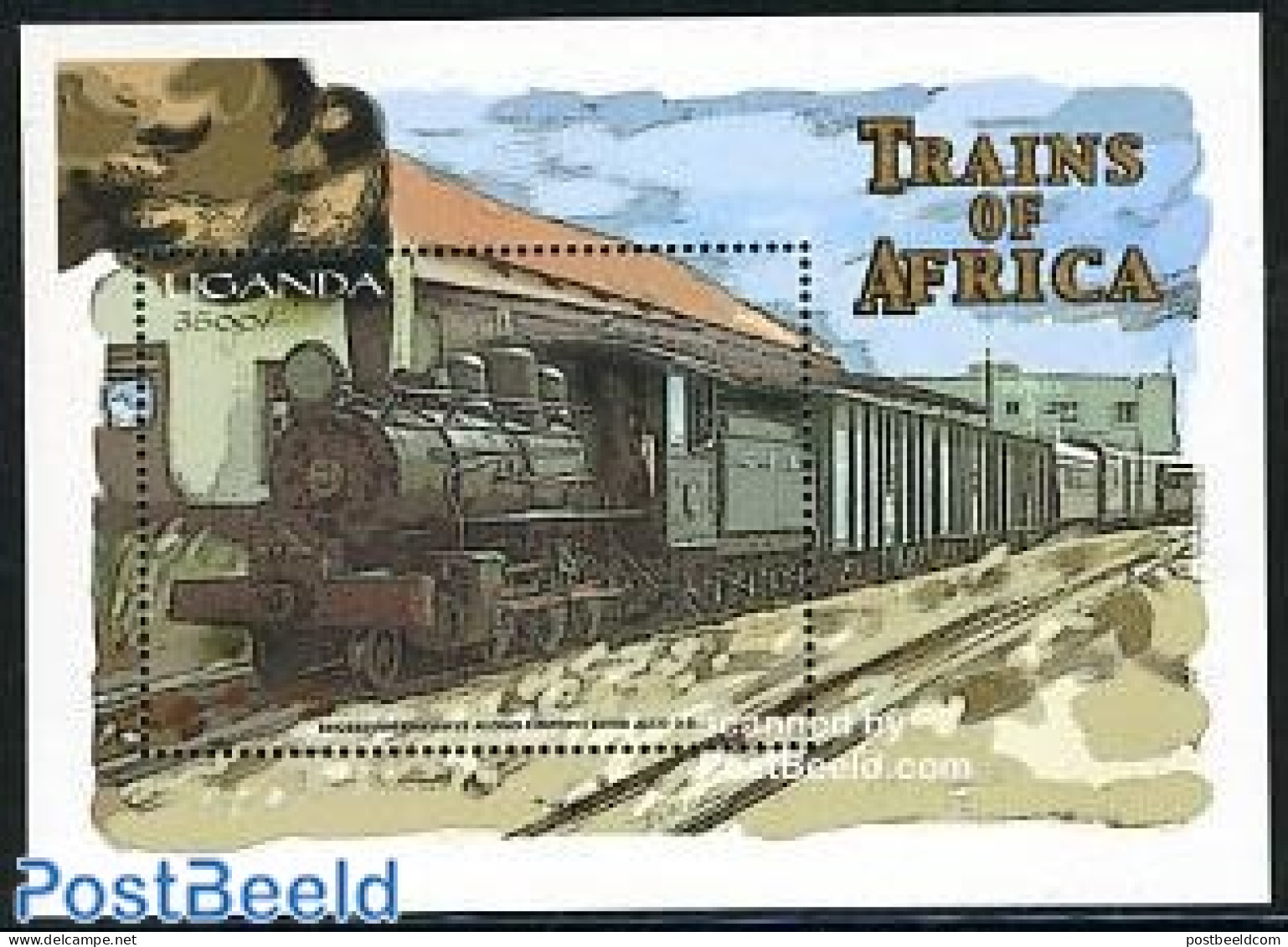 Uganda 2000 African Railways S/s, Rhodesia, Mint NH, Transport - Railways - Trains