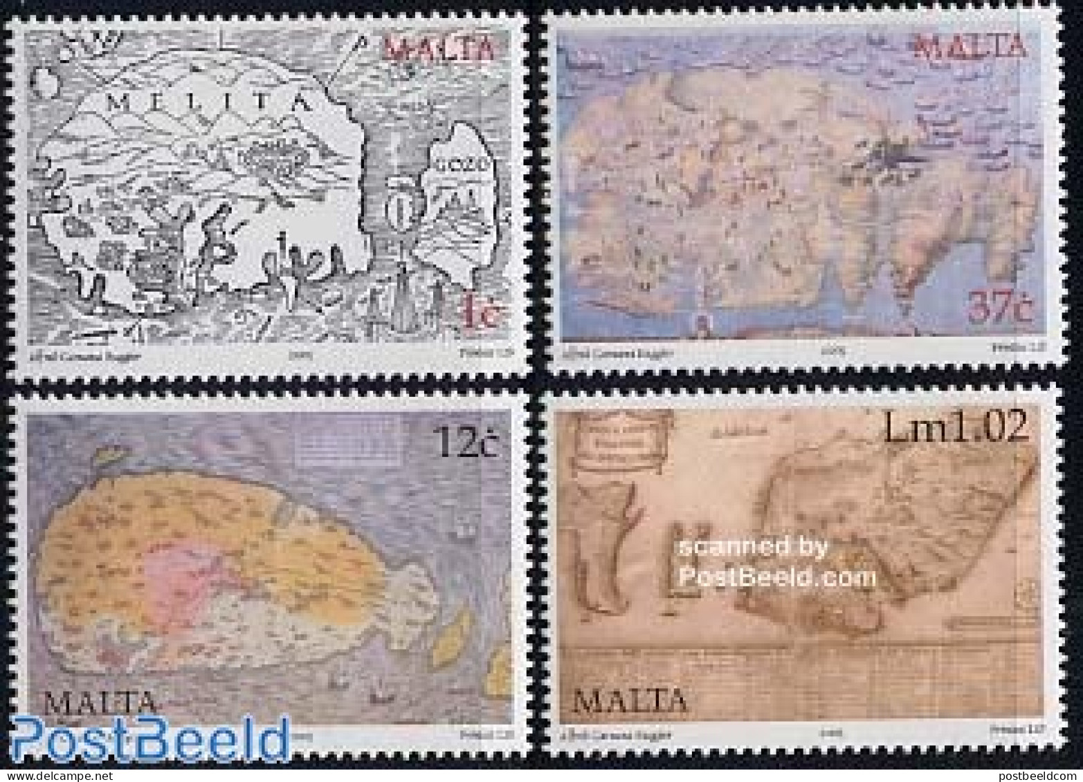 Malta 2005 Antique Maps 4v, Mint NH, Transport - Various - Ships And Boats - Maps - Boten