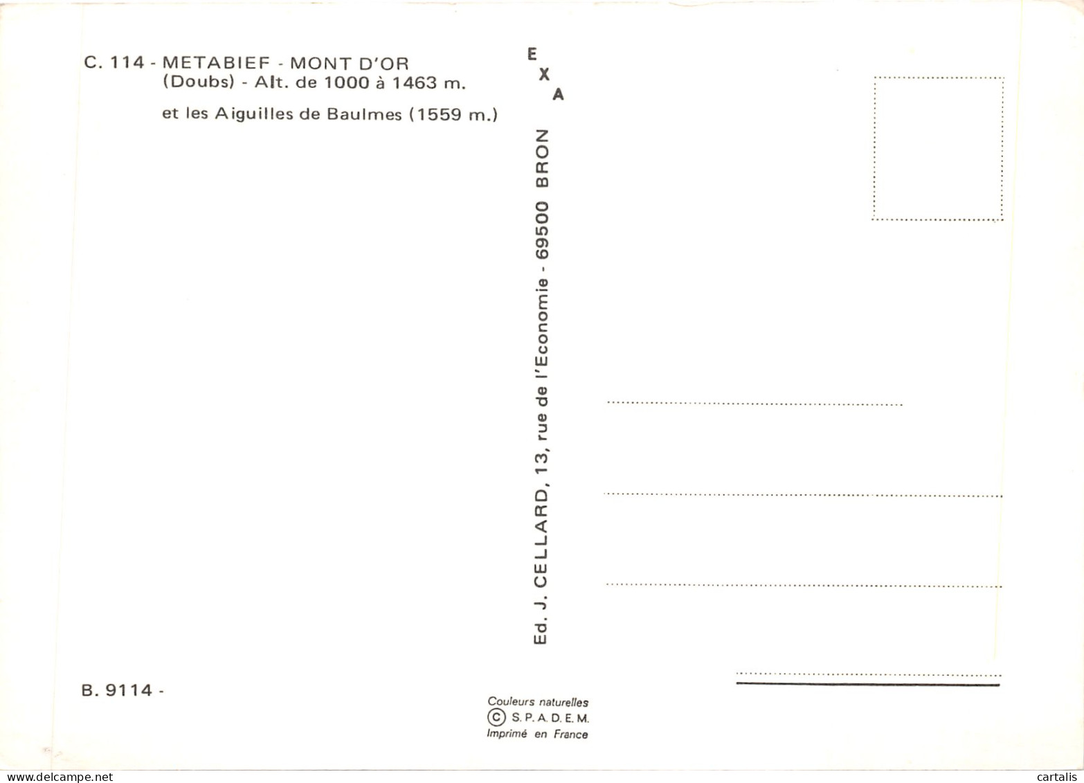 25-METABIEF-MONT D OR-N 598-C/0245 - Other & Unclassified