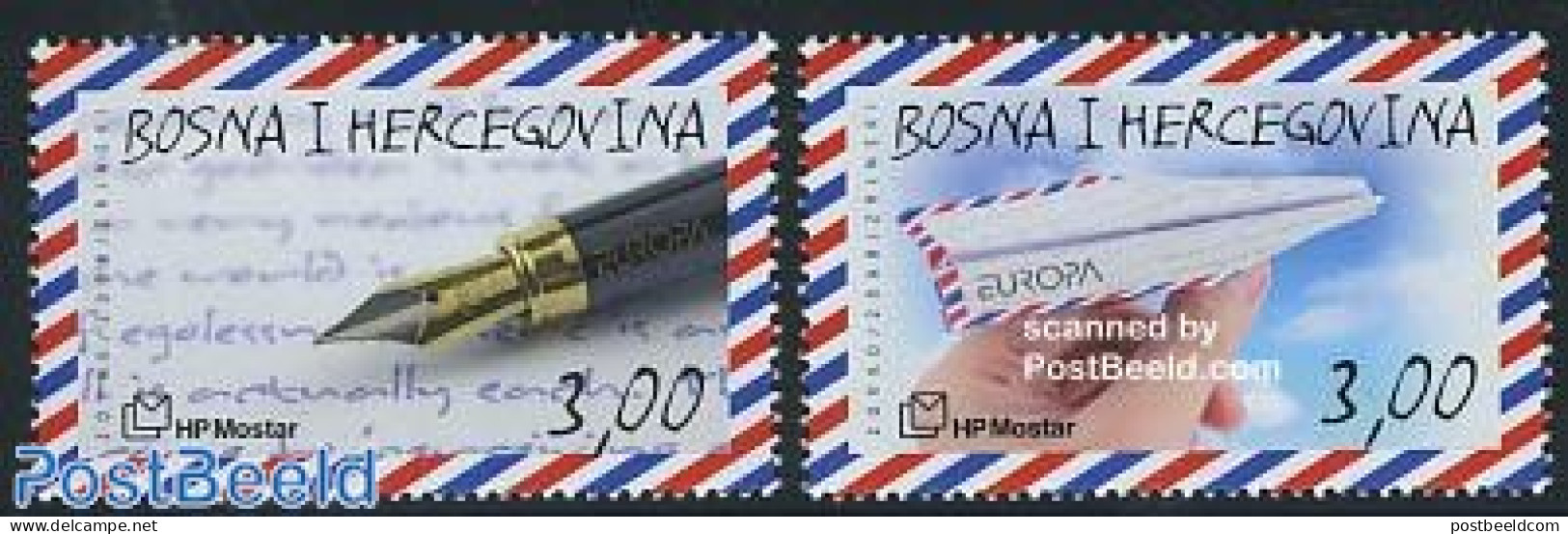 Bosnia Herzegovina - Croatic Adm. 2008 Europa, The Letter 2v, Mint NH, History - Europa (cept) - Post - Post