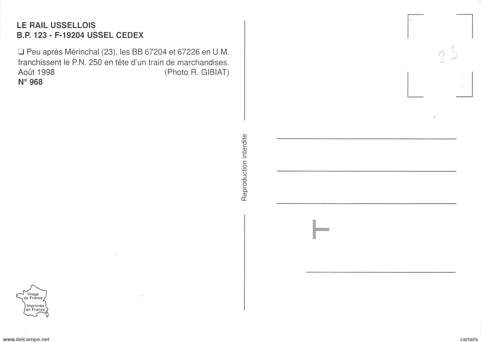 23-MERINCHAL-LE TRAIN-N 598-B/0367 - Other & Unclassified