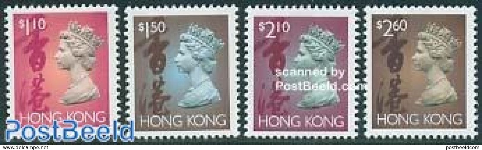 Hong Kong 1995 Definitives 4v, Normal Paper, HONG KONG Fluorescend, Mint NH - Ongebruikt