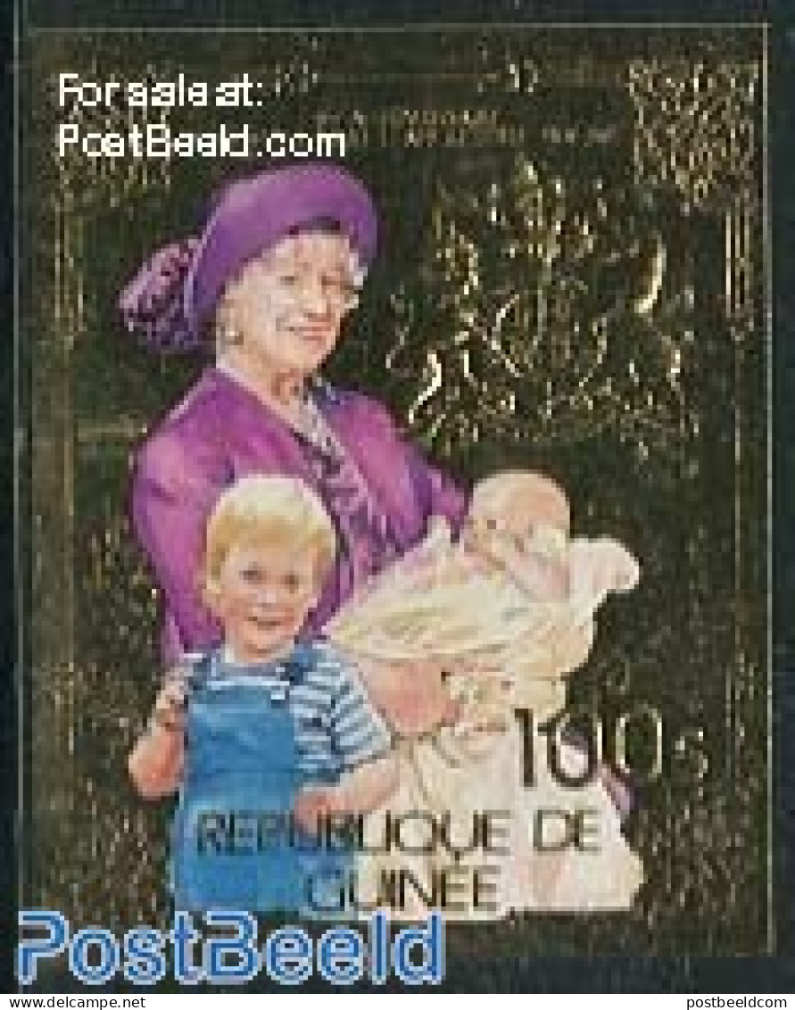 Guinea, Republic 1985 Queen Mother 1v, Gold, Imperforated, Mint NH, History - Other & Unclassified