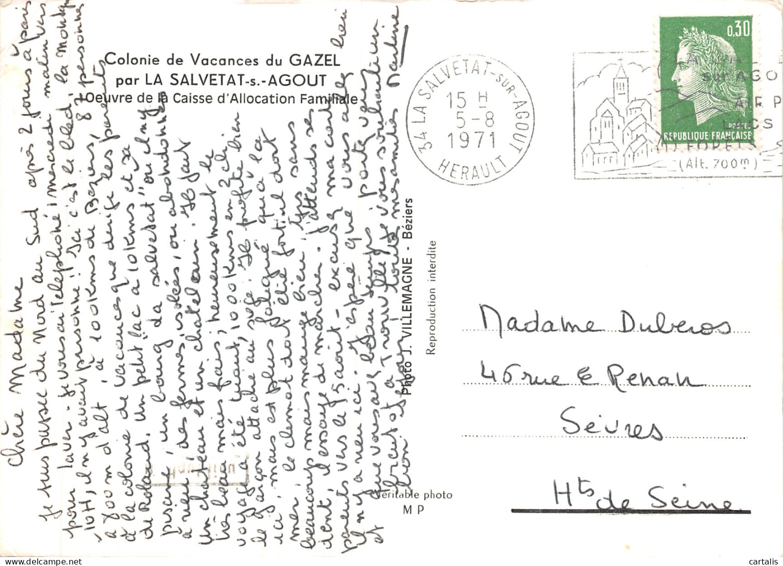 34-LA SALVETAT SUR AGOUT-COLONIE DU GAZEL-N 599-C/0339 - La Salvetat