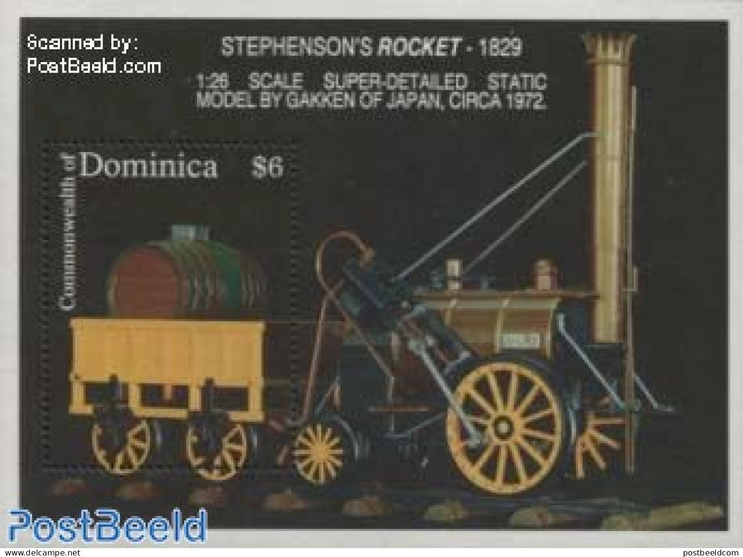 Dominica 1992 Rocket 1829 S/s, Mint NH, Transport - Railways - Trains