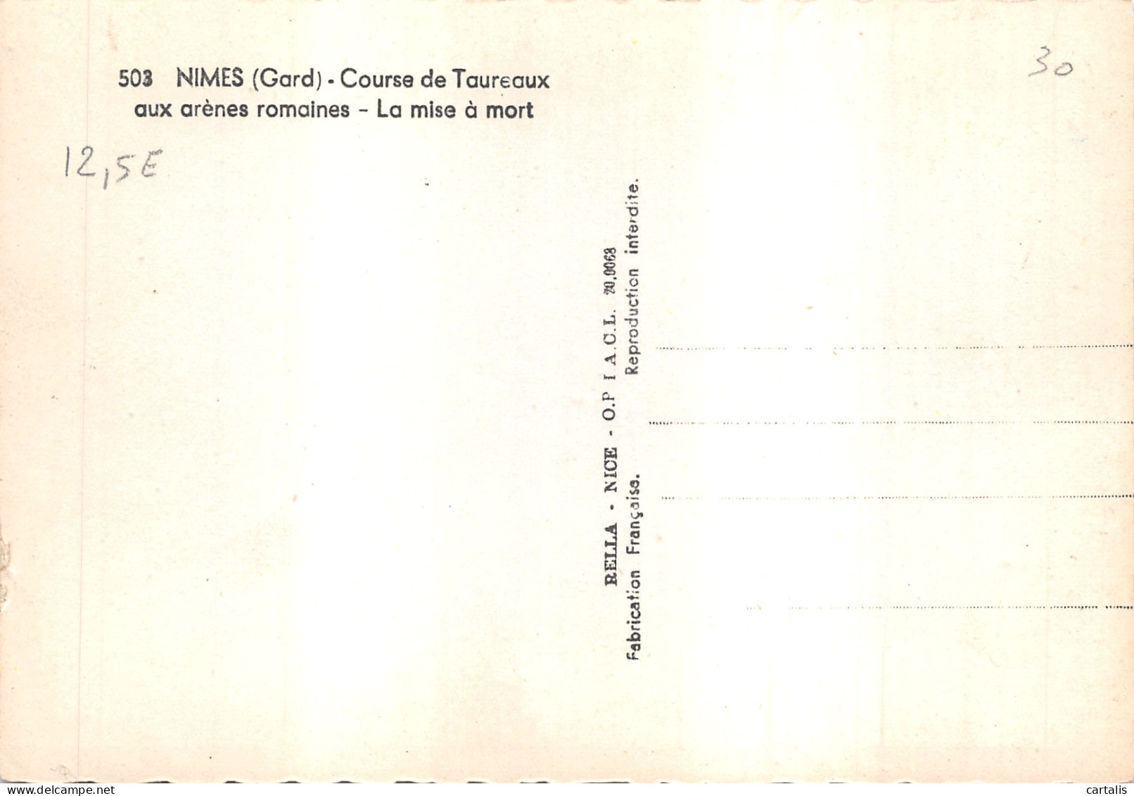30-NIMES-COURSES DE TAUREAUX-N 599-B/0145 - Nîmes