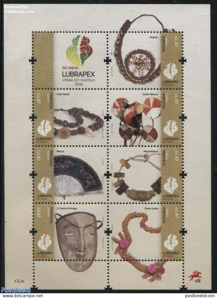 Portugal 2016 50 Years Lubrapex 7v M/s, Mint NH, Various - Philately - Joint Issues - Art - Art & Antique Objects - Unused Stamps
